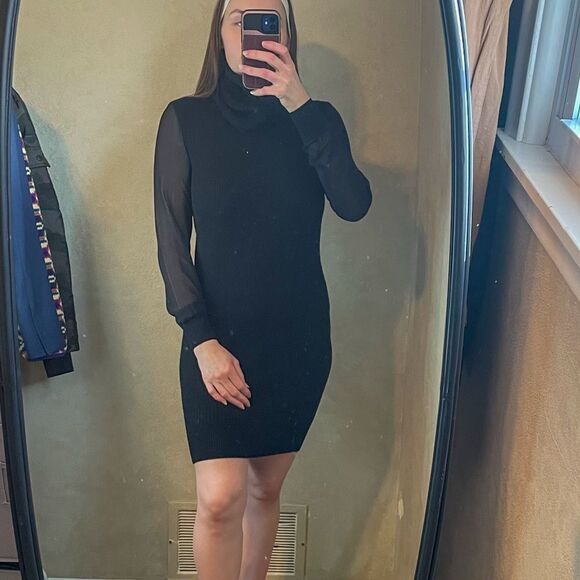 All Saints Milo Funnel Neck Knit Bodycon Dress - Picture 1 of 6